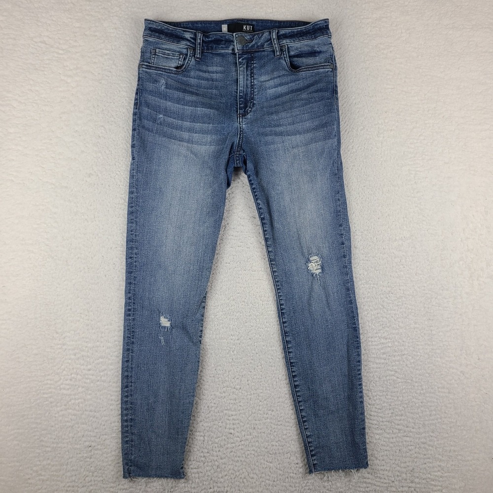 Kut From The Kloth Jeans Women 10 Blue CONNIE High Rise Ankle Skinny Medium Wash